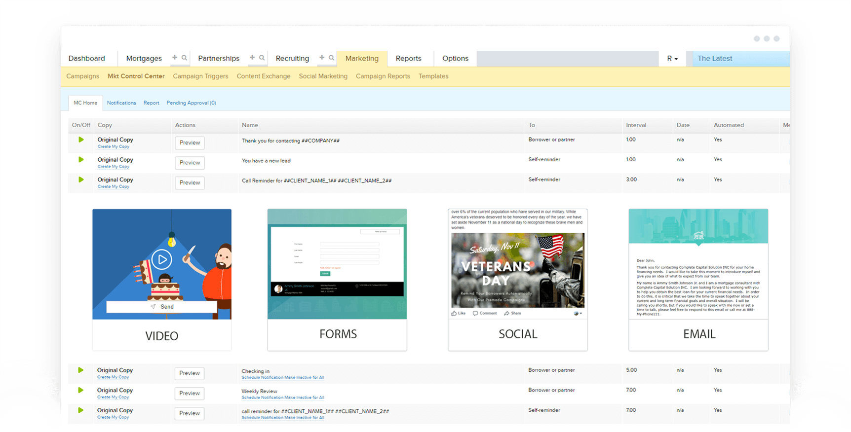 automated team mortgage marketing solution